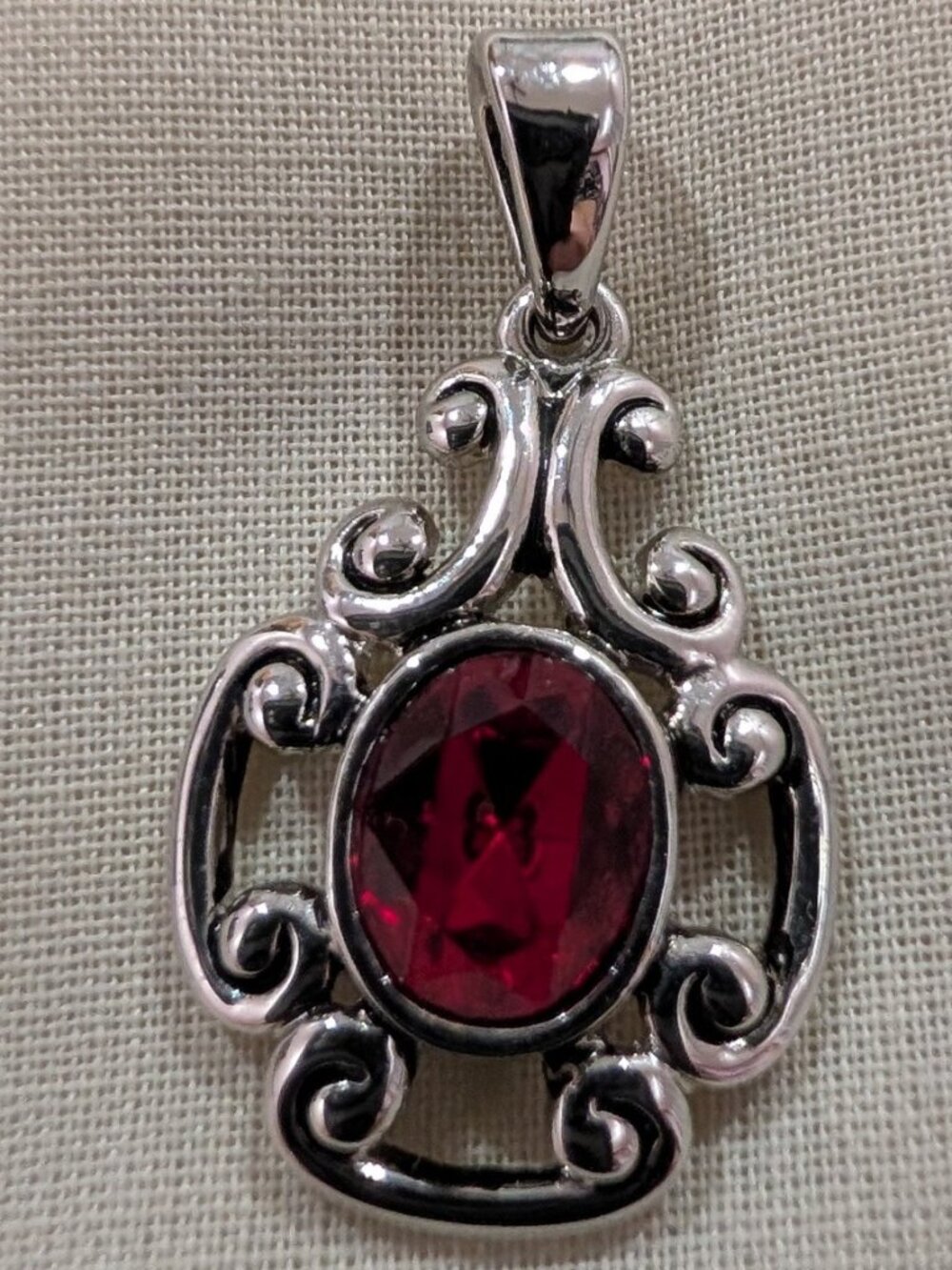 Retired Lia Sophia Red Oval Pendant - No imperfections!
